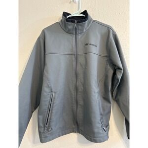 Columbia Mens Grey Softshell Fleece Lined Full Zip Jacket XM6924 Size Medium